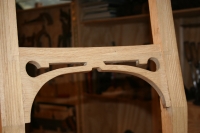 Eikenhouten stoelrug — detail vakmanschap
